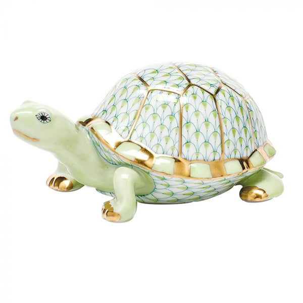 Herend Small Box Turtle in Key Lime
