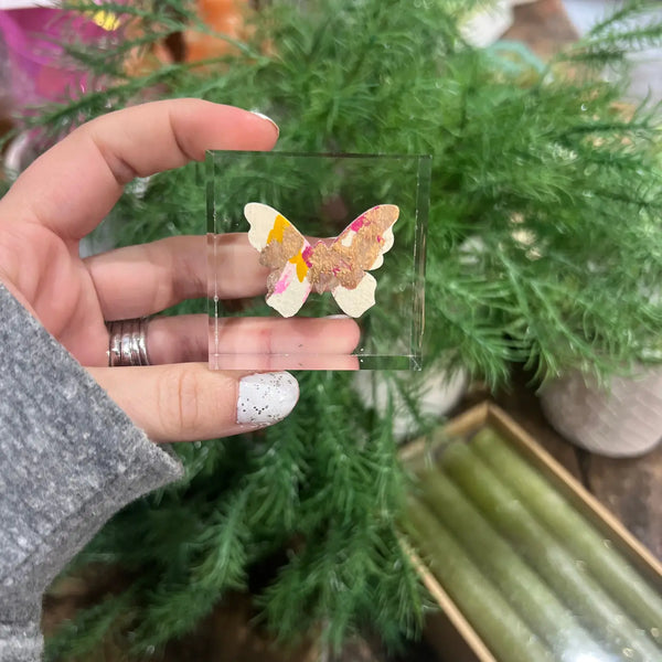 Butterfly Lucite Block
