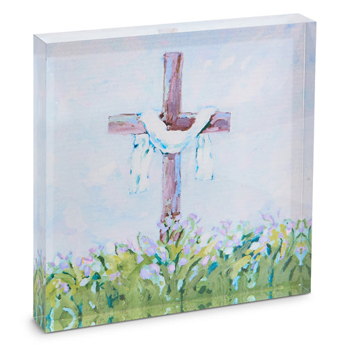 Acrylic 8" Easter Cross Block