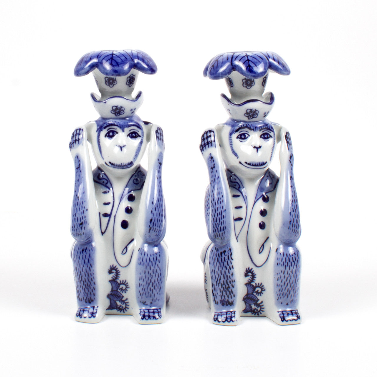 Chinoiserie order Monkey Candle Holder Pair