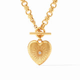 Julie Vos Esme Heart Necklace in Gold Cubic Zirconia