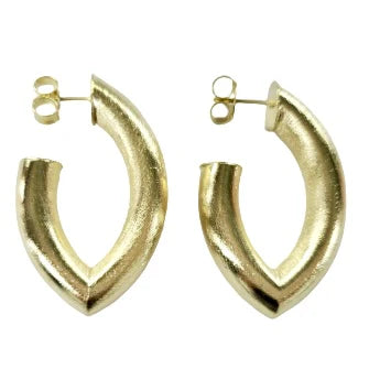 Sheila Fajl Stare Hoops in Brushed Gold