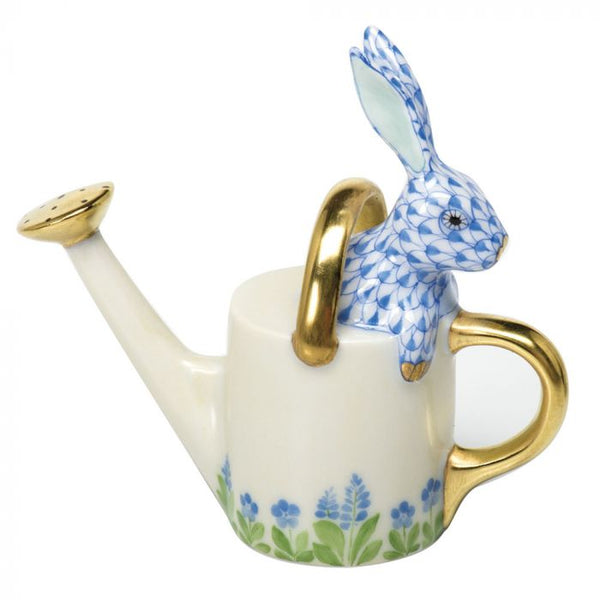 Herend Blue Watering Can Bunny
