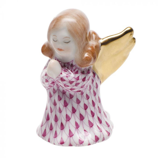 Herend Small Praying Angel in Raspberry