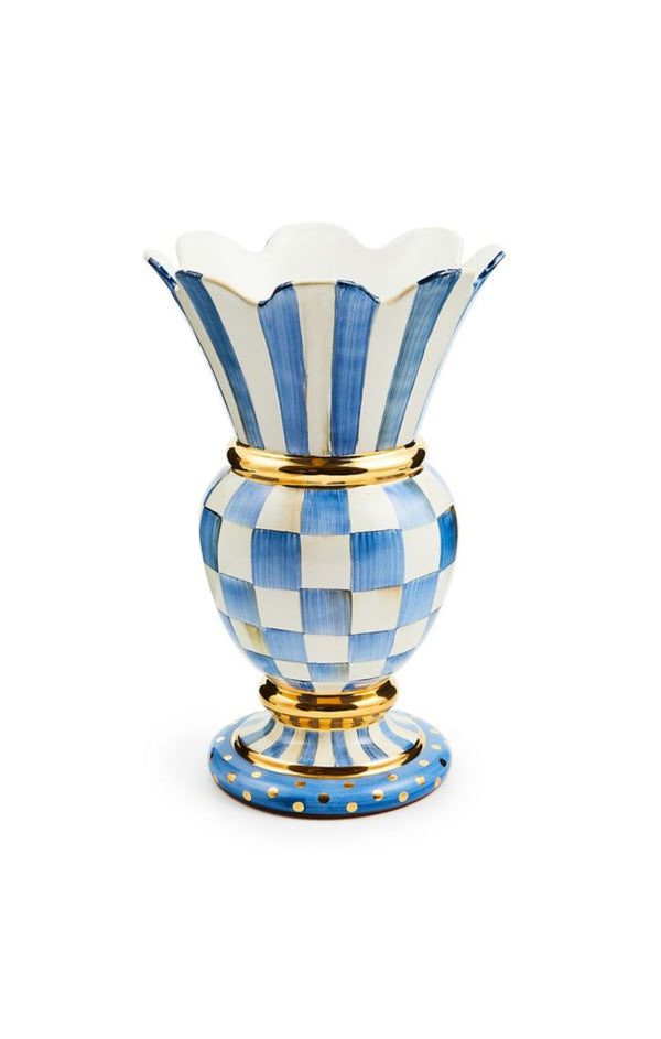 Mackenzie Childs Royal Check Great Vase