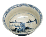 Large Blue and White Landscape Bowl