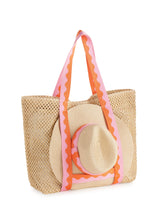 Antigua Tote And Hat Set in Pink + Orange