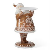 23.5 Inch Brown Resin Gingerbread Santa Holding White Plate