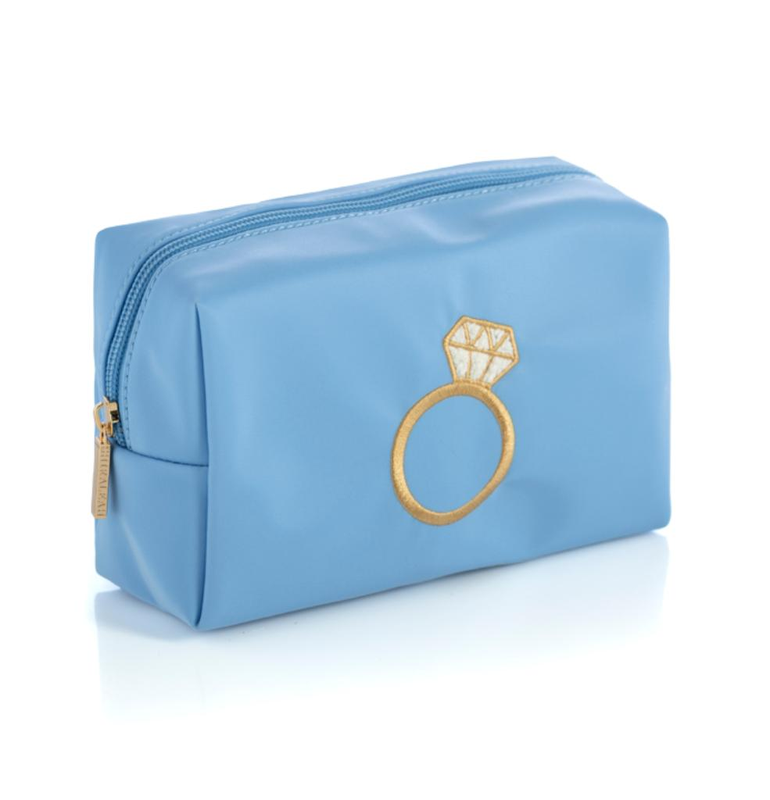 Bling Ring Zip Pouch in Sky Blue