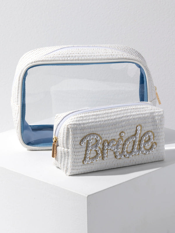 Set of 2 "Bride" Pouches in White