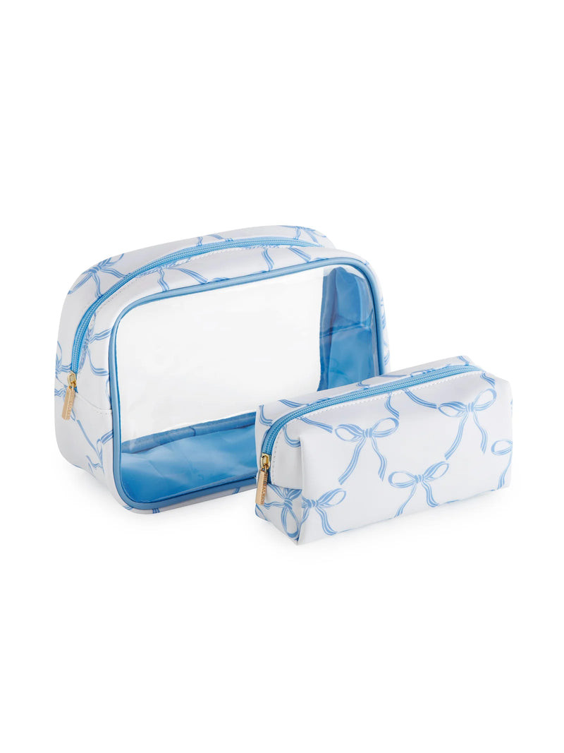 Bow Set Of 2 Cosmetic Cases, White