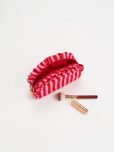 Stripe Ruffle Small Zip Pouch (Two Color Options)