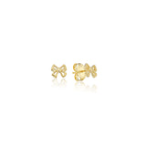 Sheila Fajl Bow Studs in Brushed 18K Gold Plated