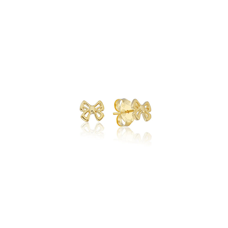 Sheila Fajl Bow Studs in Brushed 18K Gold Plated