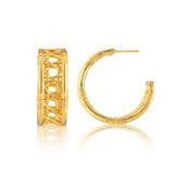 Capucine De Wulf Veranda Caning Medium Hoop Earrings in Gold