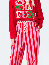 Candy Stripe Boxer Pant in Pink
