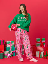 "Merry Icons" Boxer Pant in Pink