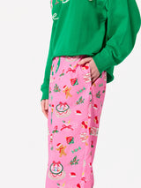 "Merry Icons" Boxer Pant in Pink