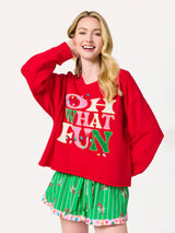 Red "Oh What Fun" Sweatshirt