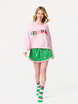 "Ho Ho Ho" Blush Sweatshirt