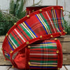 Traditional plaid ribbon with bell edge in red/green/blue