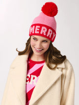 "Merry" Beanie with Pearls in Pink
