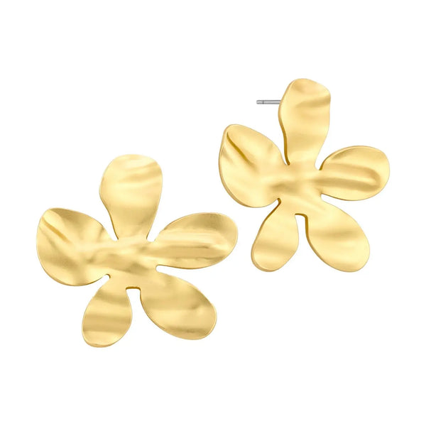 Gold Flower Stud Earrings