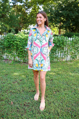 House Of MBR Mint Chinois Shirt Dress