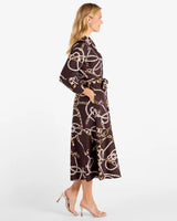 Jude Connally Kitty Dress in Ribbons and Chains Espresso Gold