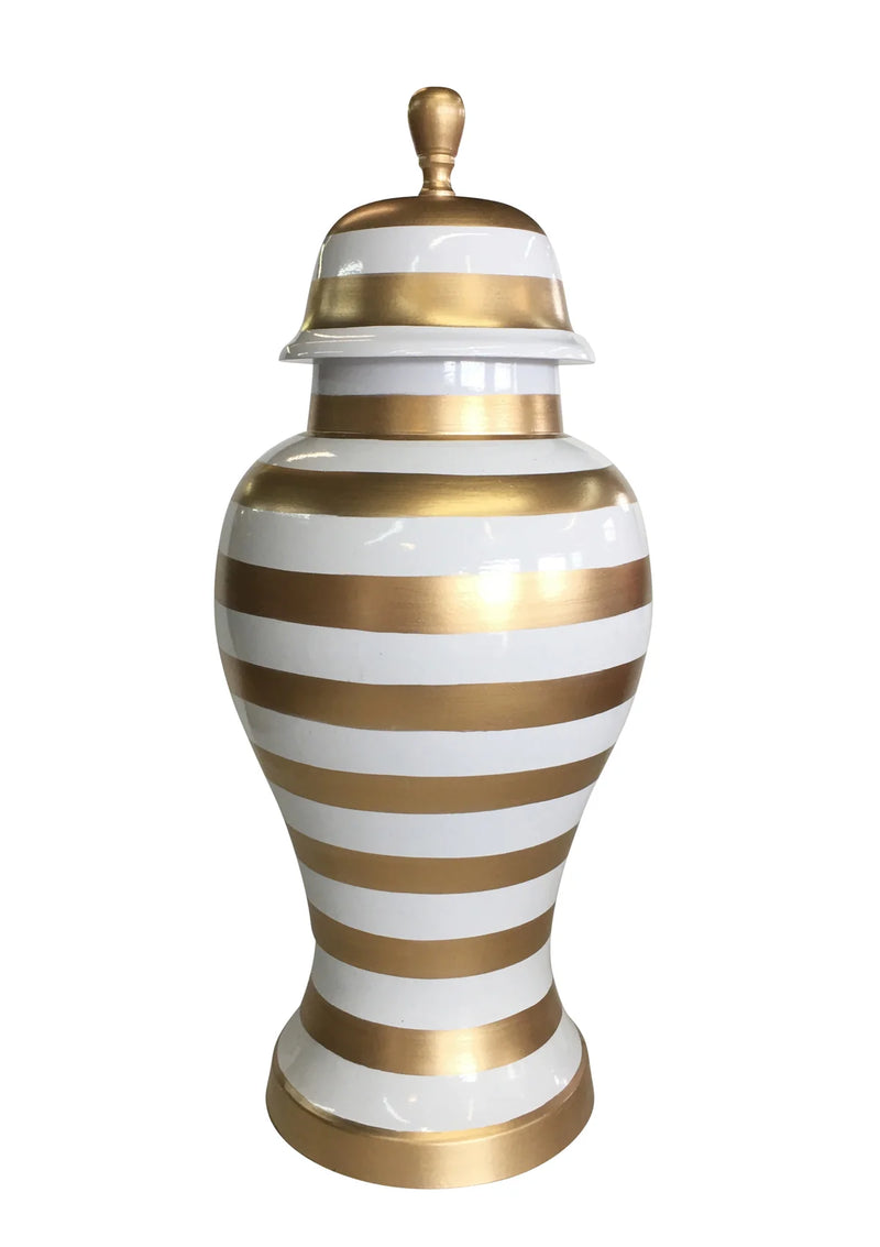 Dana Gibson Medium Ginger Jar in Gold Stripe