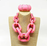 Parker Kennedy - "The Michelle" Bamboo Link Necklace - Yellow or Pink Option