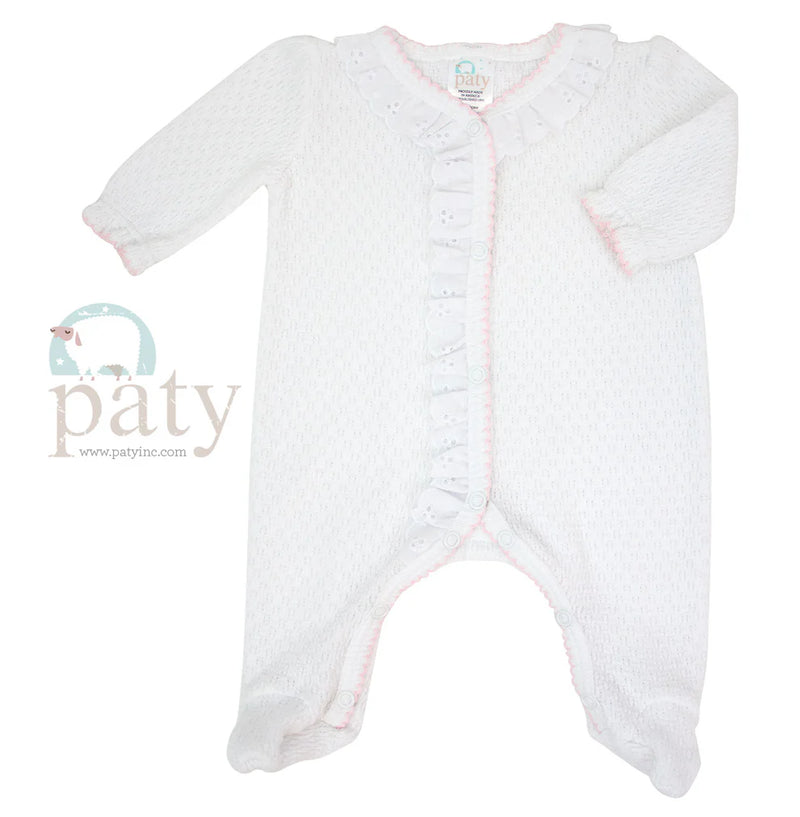 Paty Pink Eyelet Footie