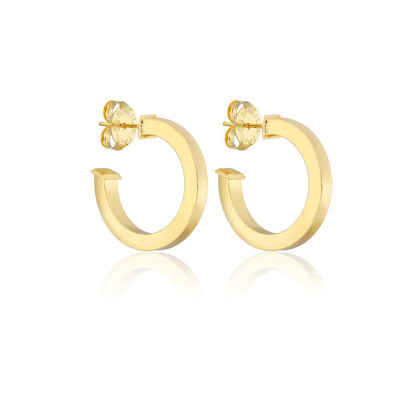 Sheila Fajl Small Taranto Hoops in Brushed 18K Gold Plate