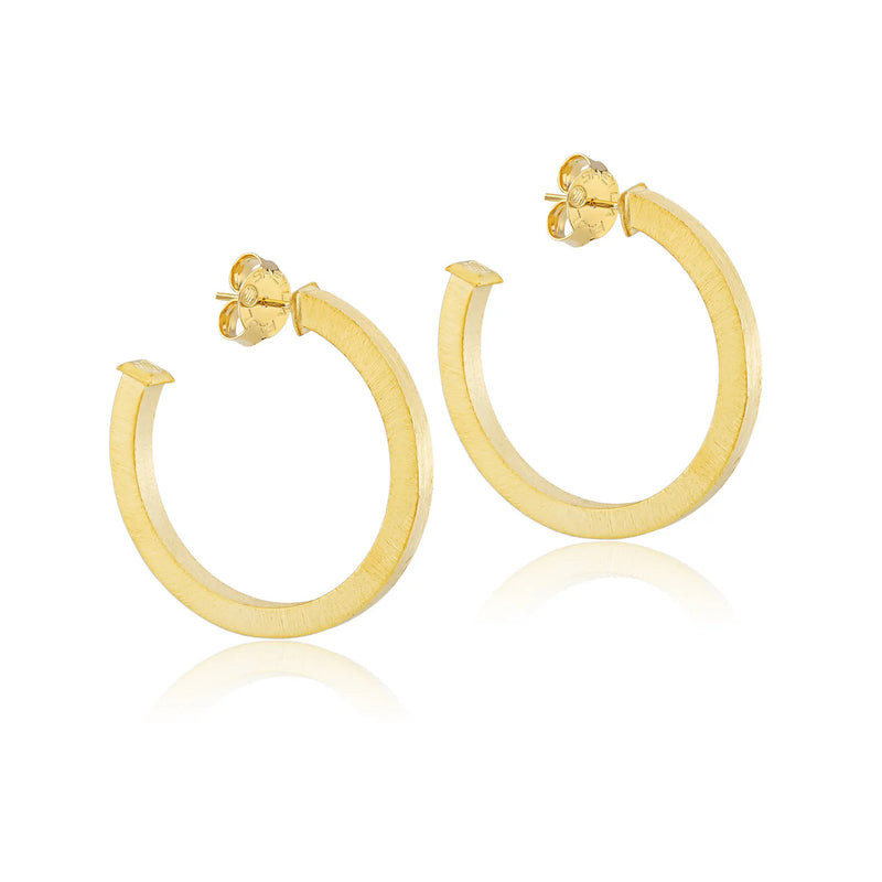 Sheila Fajl Elise Hoops in Brushed 18K Gold Plate