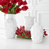 Glazed Vases with Raised Polka Dots (Three Size Options)