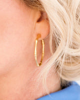 Susan Shaw Gold Bamboo Hoop Earrings