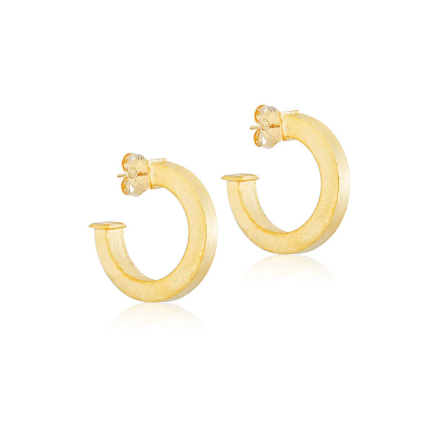 Sheila Fajl Bianca Hoops in Brushed 18K Gold Plate