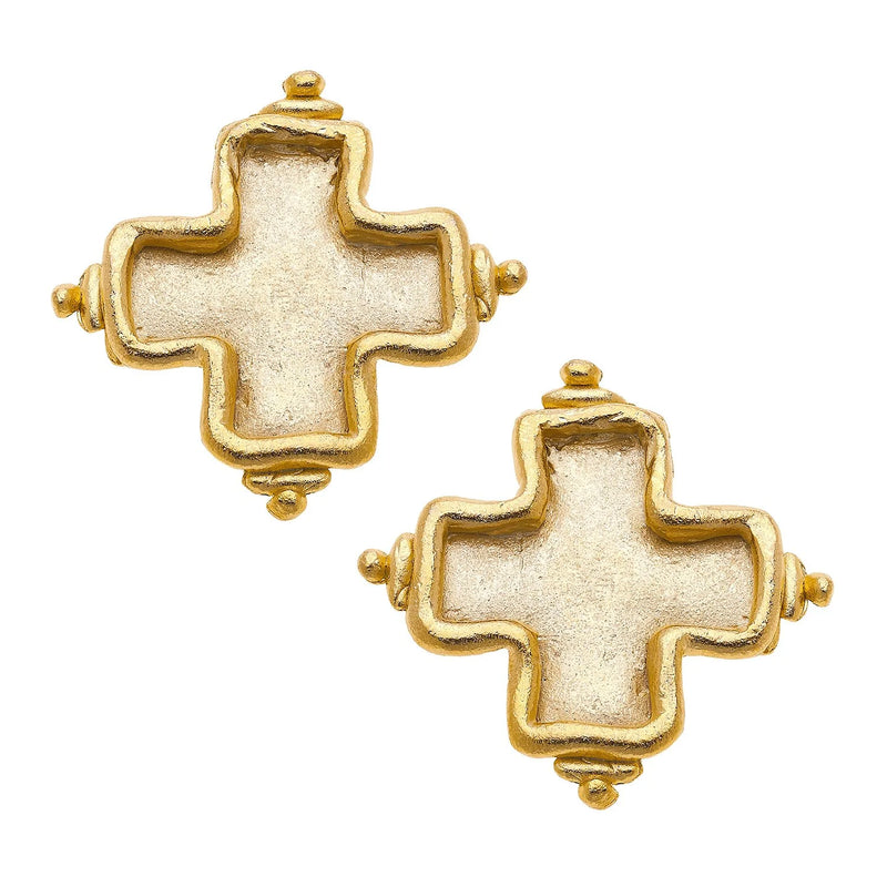 Susan Shaw Square Cross Studs