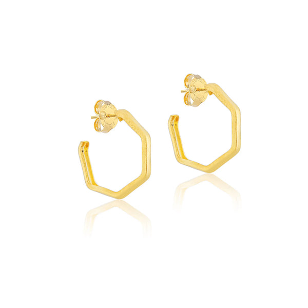 Sheila Fajl Lure Hoops in Brushed 18K Gold Plate