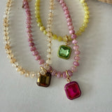 Smith & Co. Harvest Pendant Beaded Necklace in Mulberry