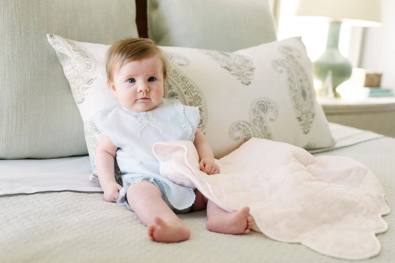 Lenora Hand Quilted Satin Baby Blanket (Two Color Options)
