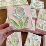 Pastel Tulip Canvas - 4x4 Wrapped with Ribbon