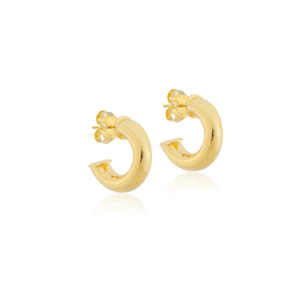 Sheila Fajl Petite Salerno Hoops in Brushed 18K Gold Plate