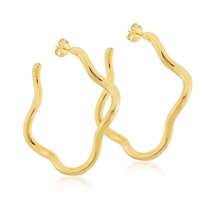 Sheila Fajl Wiggle Wiggle Hoops in Shiny 18K Gold Plated