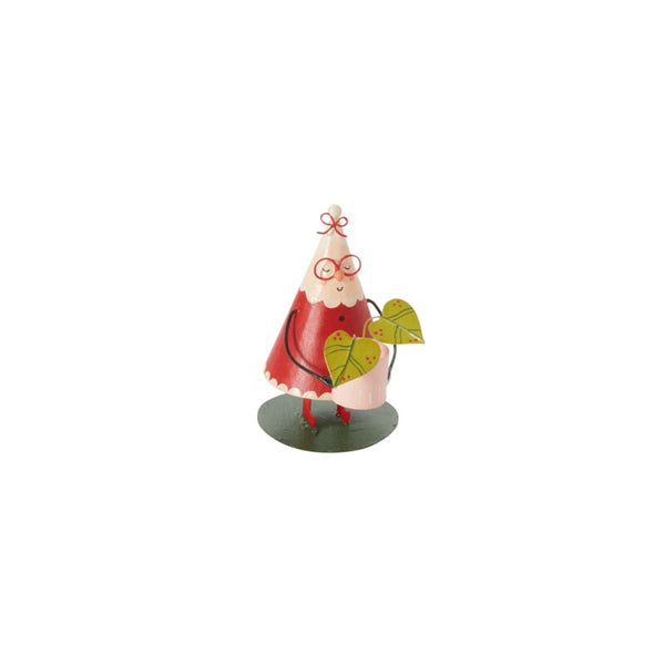 Mrs. Claus Metal Plant Figurine