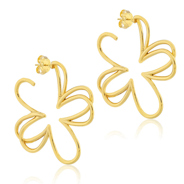 Sheila Fajl Carnation Hoops in Brushed Champagne