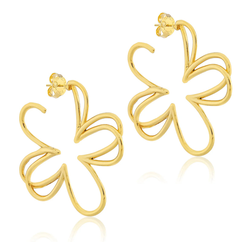 Sheila Fajl Carnation Hoops in Brushed Champagne