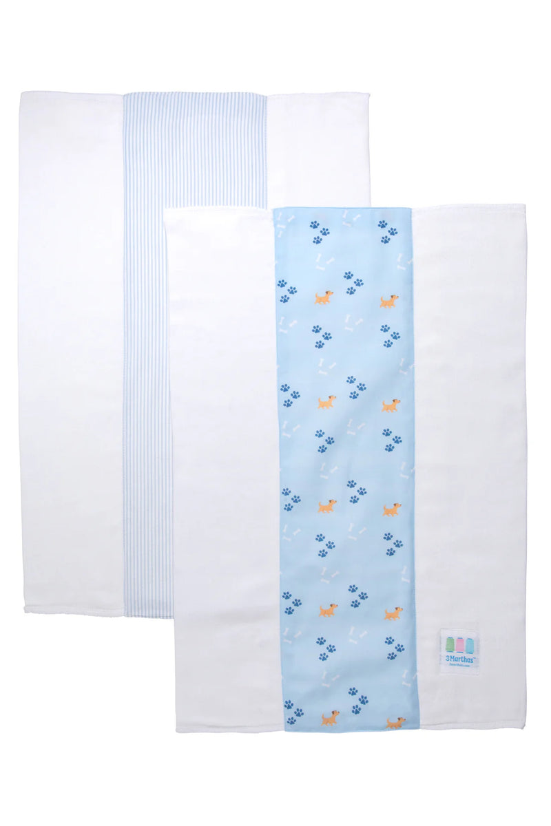 3 Marthas Set of Two Burp Cloths (Two Style Options)