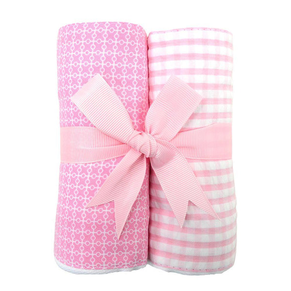 3 Marthas Pink Lab Puppy Set of Two Burp cloths