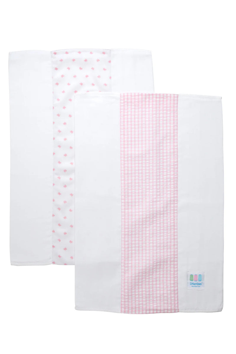 3 Marthas Set of Two Burp Cloths (Two Style Options)
